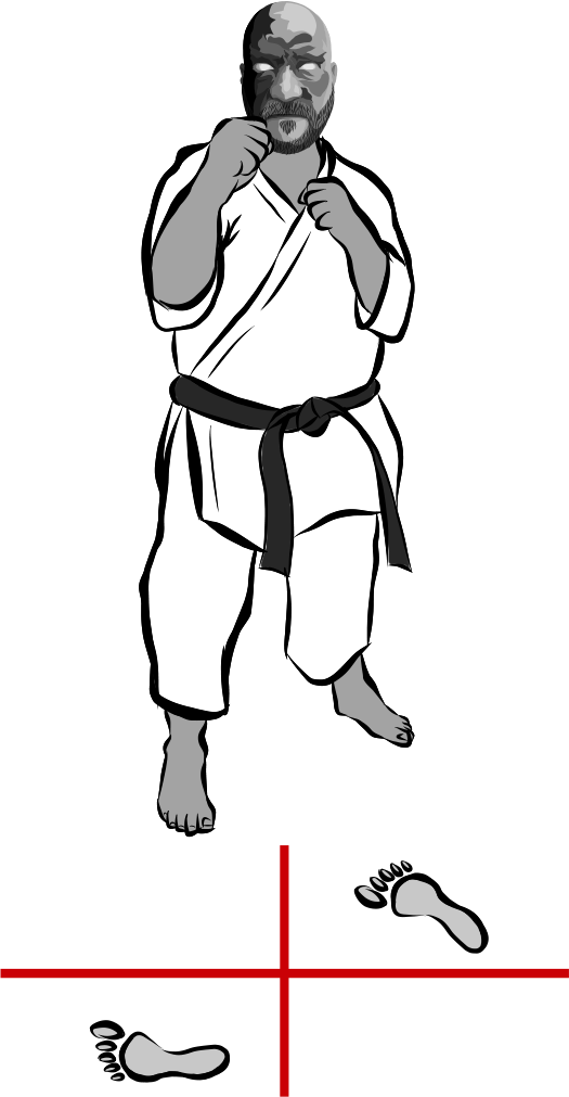 Han zenkutsu dachi (Half Front Stance)